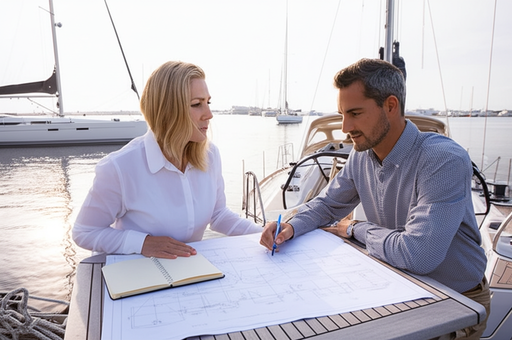 Consulting with a yacht sailing expert